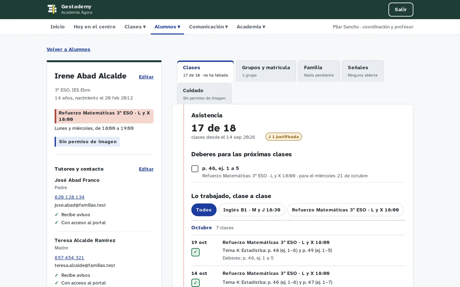 Perfil del alumno